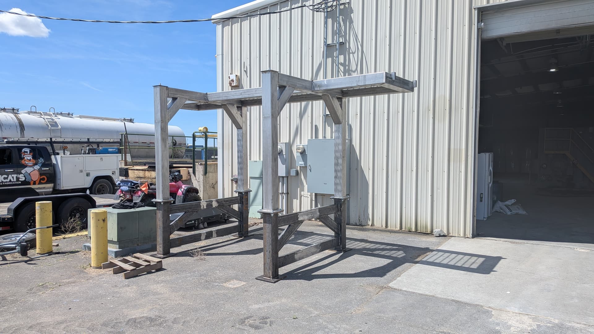 Custom Steel Stand Fabricated to Lift an Industrial Press Platform image