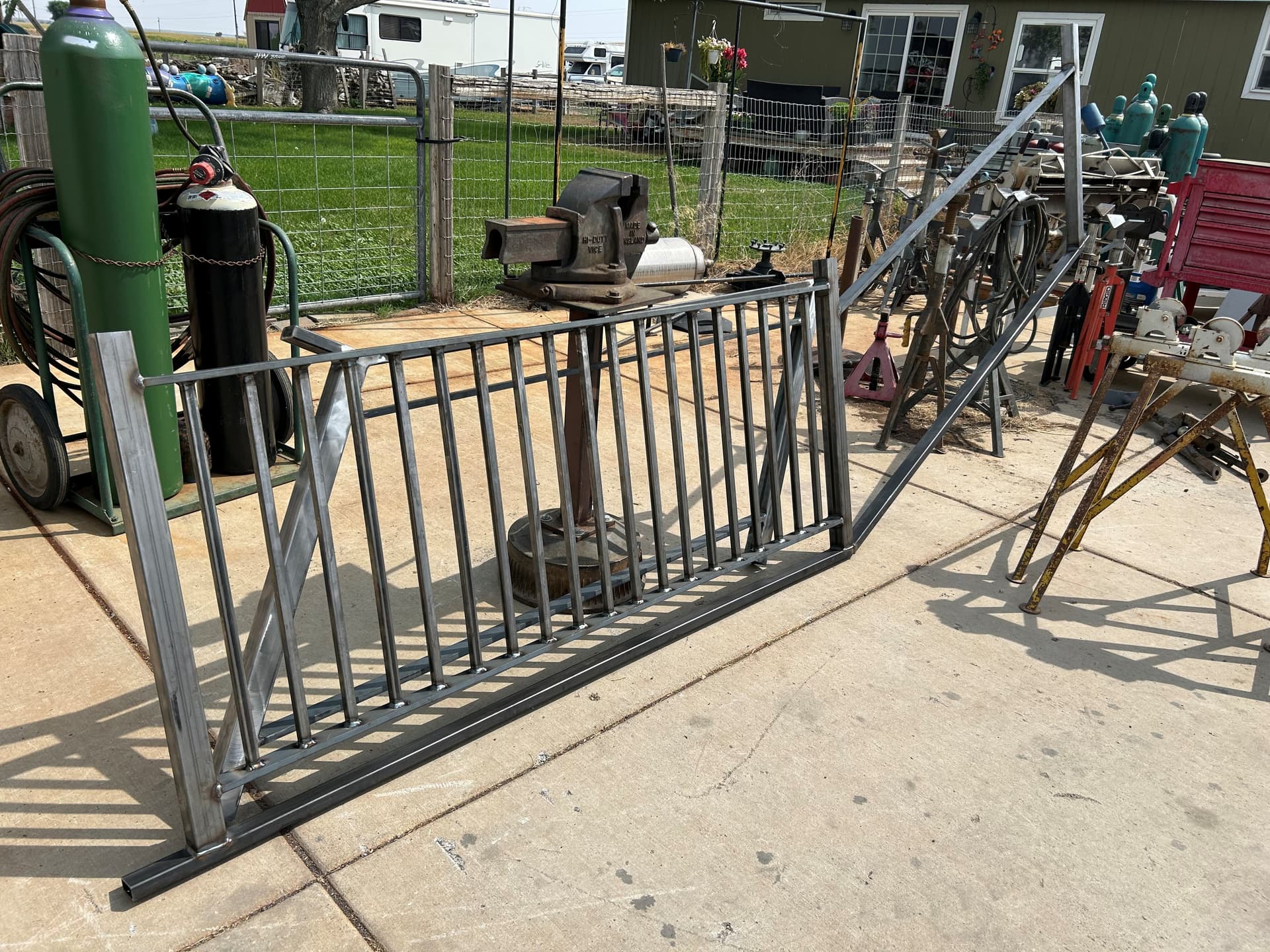 Gallery photos for Custom Steel Handrail Fabricated and Ready for School Installation: Image #1